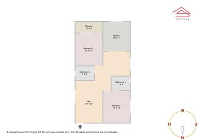 Image of 1070 Sq.ft 2 BHK Apartment / Flat for sale in CMRS Moonstone by CMRS Group, Whitefield, Bengaluru for Rs. 12700000