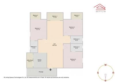 Image of 1530 Sq.ft 3 BHK Apartment / Flat for sale in Rayasandra, Bengaluru for Rs. 14600000