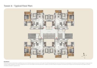 Image of 1853 Sq.ft 3 BHK Apartment / Flat for sale in Purva Silversky, Electronic City Phase 2, Bengaluru for Rs. 33000000