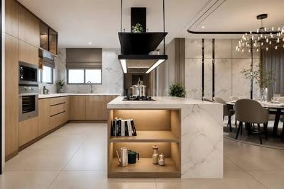 Kitchen Image of 2600 Sq.ft 4 BHK Apartment / Flat for sale in Mantra One Residences by Burgundy, Mundhwa Pune for Rs. 37500000