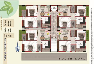 Image of 850 Sq.ft 2 BHK Apartment / Flat for sale in Kismatpur, Hyderabad for Rs. 5500000