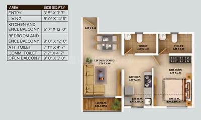 Image of 322 Sq.ft 1 BHK Apartment / Flat for sale in Dosti Nest, Thane West, Thane for Rs. 5350000