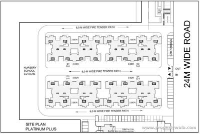 Image of 1381 Sq.ft 3 BHK Apartment / Flat for sale in KLJ Platinum Plus, Sector 77, Faridabad for Rs. 9000000