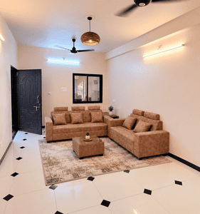 Living Room Image of 1100 Sq.ft 2 BHK Builder Floor for rent in Sayajipura Vadodara for Rs. 18500