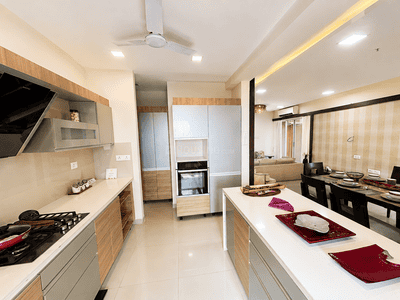 Kitchen Image of 1150 Sq.ft 2 BHK Apartment / Flat for sale in Goldbricks Anandam Miraya, Kachana Raipur for Rs. 4300000