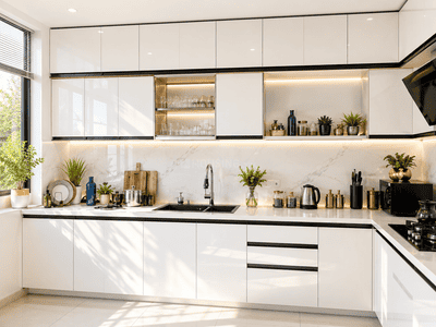 Kitchen Image of 1800 Sq.ft 3 BHK Apartment / Flat for sale in Exotica, Edappally Kochi for Rs. 22000000
