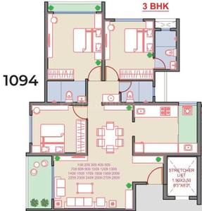 Image of 1641 Sq.ft 3 BHK Apartment / Flat for sale in Eisha 33 Central Avenue, Tathawade, Pune for Rs. 13500000