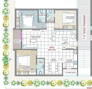 Image of 1543 Sq.ft 3 BHK Apartment / Flat for sale in Puppalaguda, Hyderabad for Rs. 10338100