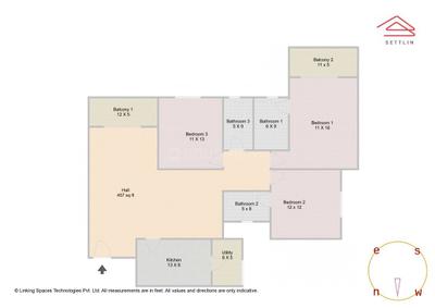 Image of 1839 Sq.ft 3 BHK Apartment / Flat for sale in Prestige Parkview by Prestige Projects Pvt Ltd, Kadugodi, Bengaluru for Rs. 25300000