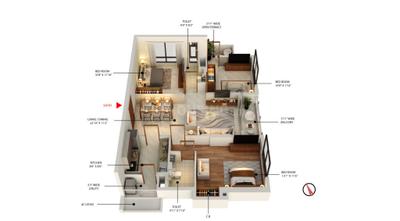 Image of 1512 Sq.ft 3 BHK Apartment / Flat for sale in Niavara, Entally, Kolkata for Rs. 28900000
