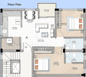 Image of 1115 Sq.ft 2 BHK Apartment / Flat for sale in Anna Nagar West, Chennai for Rs. 17300000