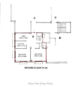 Floor Plan Image of 850 Sq.ft 2 BHK Apartment / Flat for sale in Radhe Shyam Apartment, Keshtopur Kolkata for Rs. 4000000