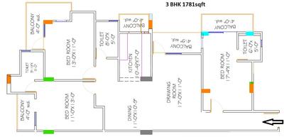 Image of 1294 Sq.ft 2 BHK Apartment / Flat for sale in Ratan Galaxy Phase II, Vrindavan Yojana, Lucknow for Rs. 8764000