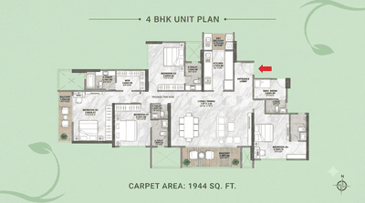 Image of 2527 Sq.ft 4 BHK Apartment / Flat for sale in Venkatesh Vanaya wing I And J Phase 2, Kharadi, Pune for Rs. 24500000