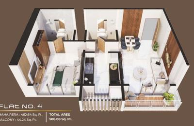 Image of 650 Sq.ft 1 BHK Apartment / Flat for sale in Ajwaa 379 Vista, Mazgaon, Mumbai for Rs. 18000000