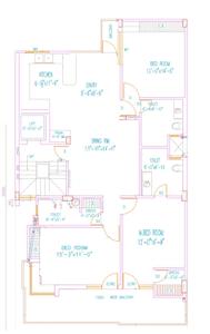 Floor Plan Image of 2000 Sq.ft 3 BHK Builder Floor for rent in Sector 122 Noida for Rs. 35000