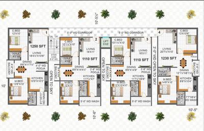 Image of 1110 Sq.ft 2 BHK Apartment / Flat for sale in Beeramguda, Sangareddy for Rs. 5550000