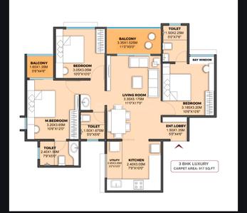 Image of 1250 Sq.ft 3 BHK Apartment / Flat for sale in Mamurdi, Pune for Rs. 7200000