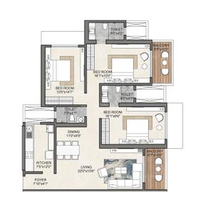 Image of 932 Sq.ft 2 BHK Apartment / Flat for sale in Borivali West, Mumbai for Rs. 19300000