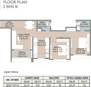 Image of 971 Sq.ft 2 BHK Apartment / Flat for sale in Parshwa Greens, Moshi, Pune for Rs. 4800000