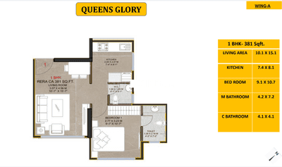 Image of 503 Sq.ft 1 BHK Apartment / Flat for sale in Vaibhavlaxmi Sapphire, Chembur, Mumbai for Rs. 9500000