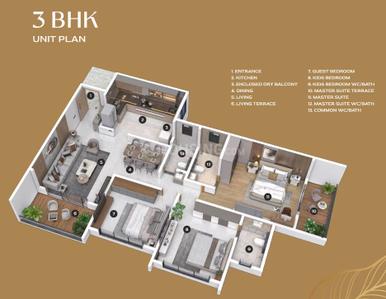 Image of 2496 Sq.ft 4 BHK Apartment / Flat for sale in Cristallo The Arista, Pimple Nilakh, Pune for Rs. 24500000