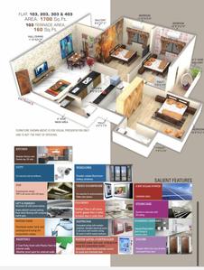 Image of 1500 Sq.ft 3 BHK Apartment / Flat for sale in Khamla, Nagpur for Rs. 13500000