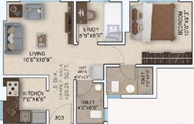 Image of 725 Sq.ft 1.5 BHK Apartment / Flat for sale in Shripal One, Vasai East, Vasai for Rs. 5100000