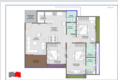 Image of 2250 Sq.ft 3 BHK Apartment / Flat for sale in Vision Ventilla, Adalaj, Gandhinagar for Rs. 10000000