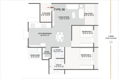 Image of 1377 Sq.ft 2 BHK Apartment / Flat for sale in Jagatpur, Ahmedabad for Rs. 5800000
