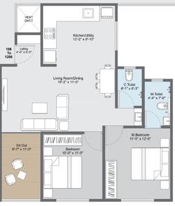 Image of 1086 Sq.ft 2 BHK Apartment / Flat for sale in Acquest Coral Nest, Moshi, Pune for Rs. 5500000