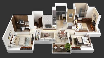 Image of 1050 Sq.ft 2 BHK Apartment / Flat for rent in Yashada Splendid Courtyard, Lohegaon, Pune for Rs. 30000