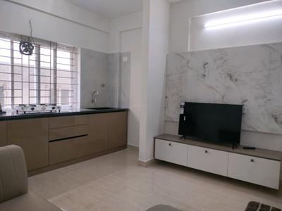 Living Room Image of 640 Sq.ft 1 BHK Apartment / Flat for rent in K R Puram Bengaluru for Rs. 28000