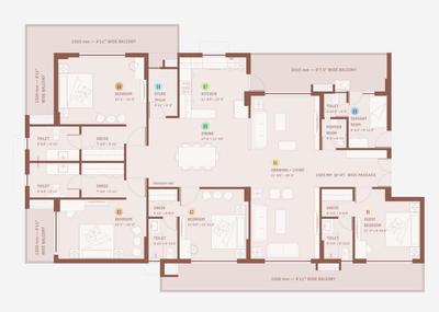 Image of 2676 Sq.ft 4 BHK Apartment / Flat for sale in Gandharva Imperial Residencia, Vrindavan Yojana, Lucknow for Rs. 28000000