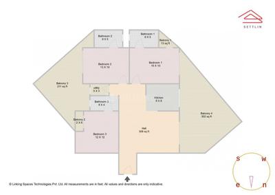 Image of 1825 Sq.ft 3 BHK Apartment / Flat for sale in Patel Smondo 3 by GM Infinite, Electronic City, Bengaluru for Rs. 15300000