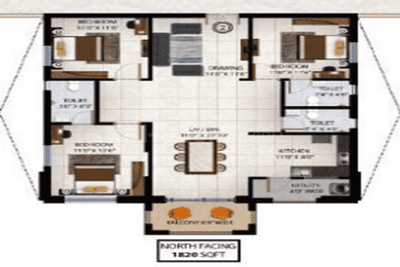 Image of 2390 Sq.ft 3 BHK Apartment / Flat for sale in Kukatpally, Hyderabad for Rs. 17000000