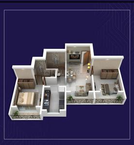 Floor Plan Image of 770 Sq.ft 2 BHK Apartment / Flat for sale in Anand Imperial, Kalyan West Kalyan for Rs. 5200000