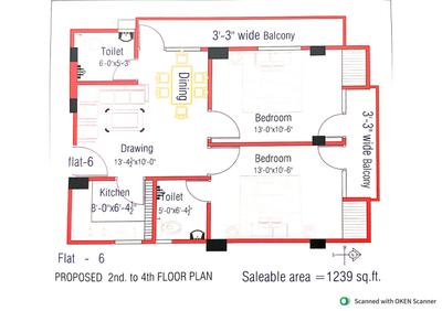 Image of 1019 Sq.ft 2 BHK Apartment / Flat for sale in Kanchanpur, Varanasi for Rs. 8000000