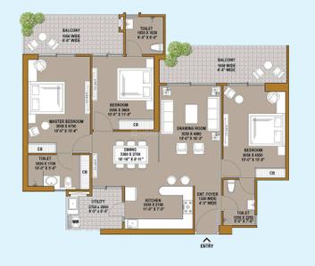 Image of 1686 Sq.ft 4 BHK Apartment / Flat for sale in SKA Estate, Eta II, Greater Noida for Rs. 21900000