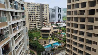 Balcony Image of 1350 Sq.ft 3 BHK Apartment / Flat for rent in Krisna Nirmaan Amorapolis, Dhanori Pune for Rs. 34000