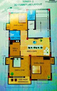 Image of 1277 Sq.ft 3 BHK Apartment / Flat for sale in Madurdaha, Kolkata for Rs. 7152000