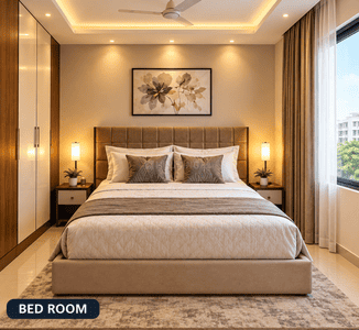 Bedroom Image of 760 Sq.ft 1 BHK Apartment / Flat for sale in Om Shri Vrinda Orchids, Sunrakh Bangar Vrindavan for Rs. 5700200