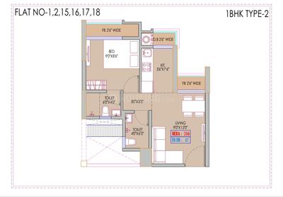 Image of 676 Sq.ft 2 BHK Apartment / Flat for sale in Mansarovar Ariana, Vasai West, Vasai for Rs. 5980000