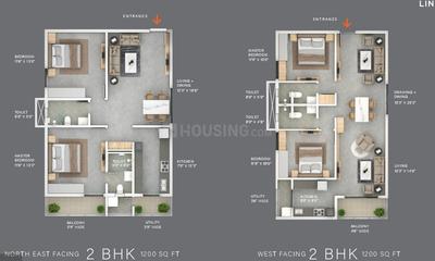 Floor Plan Image of 1275 Sq.ft 2 BHK Apartment / Flat for sale in The Line, Narsingi Hyderabad for Rs. 11092000