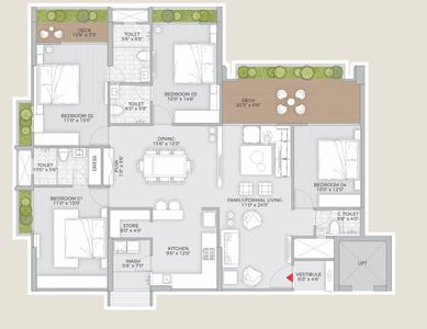 Image of 2960 Sq.ft 4 BHK Apartment / Flat for sale in Rajyash Regius, Bopal, Ahmedabad for Rs. 17500000