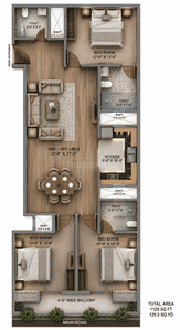 Image of 1200 Sq.ft 3 BHK Apartment / Flat for sale in Ghitorni, New Delhi for Rs. 11000000