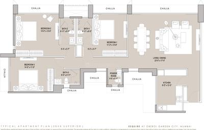 Image of 1995 Sq.ft 3 BHK Apartment / Flat for sale in Oberoi Sky City Tower F, Borivali East, Mumbai for Rs. 69000000