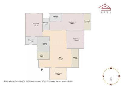 Image of 1708 Sq.ft 3.5 BHK Apartment / Flat for sale in Rayasandra, Bengaluru for Rs. 18900000