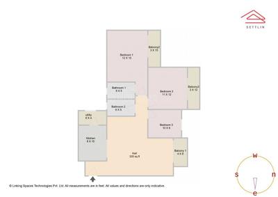 Image of 1482 Sq.ft 3 BHK Apartment / Flat for sale in Goyal Orchid Life by Goyal &amp; co | Hariyana Group, Gunjur Palya, Bengaluru for Rs. 17700000