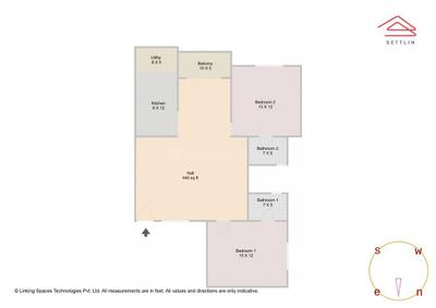Image of 1340 Sq.ft 2 BHK Apartment / Flat for sale in VM Grandeur by VM Constructions, Horamavu, Bengaluru for Rs. 10950000